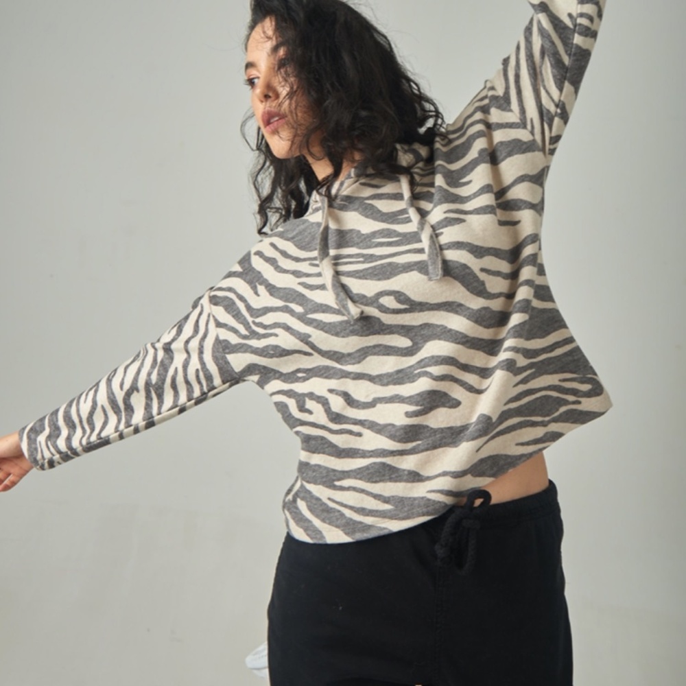Women Zebra Pattern Hoodie